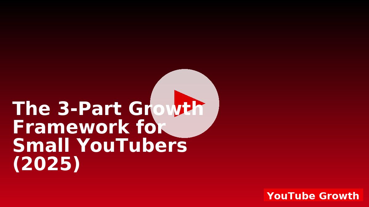 The 3‑Part Growth Framework for Small YouTubers (2025)