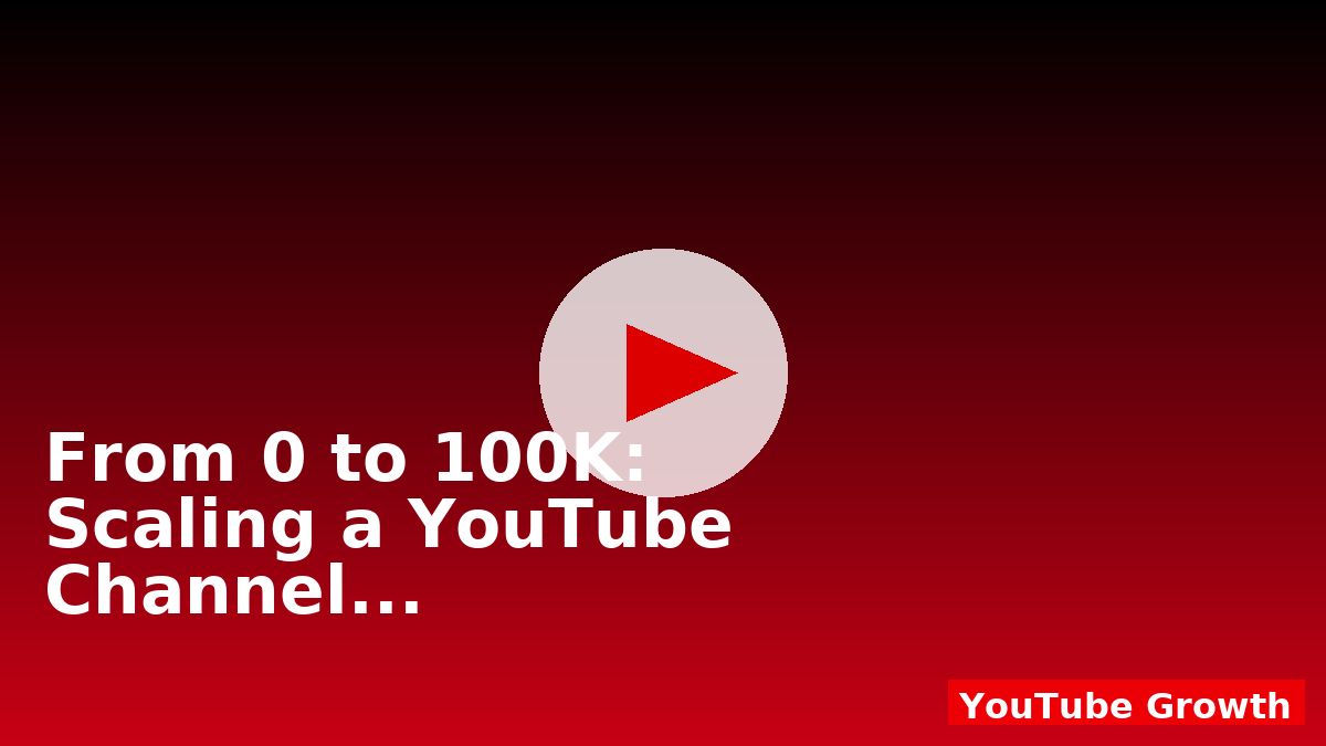 From 0 to 100K: Scaling a YouTube Channel the Smart Way