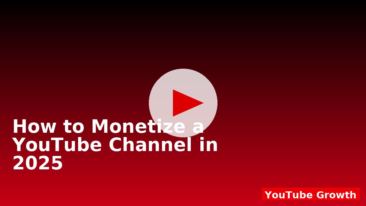 How to Monetize a YouTube Channel in 2025